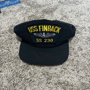 USS FINBACK SS 230 Patch Trucker Hat Northstar Snapback Cap Black & Gold